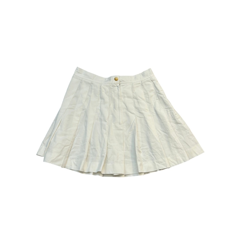 Lizsport Pleated Skirt Women 10 White Good Vintage Tennis Mini Skirt